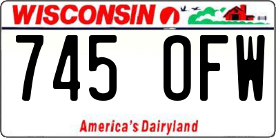 WI license plate 745OFW