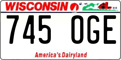 WI license plate 745OGE