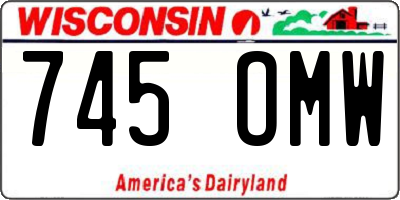 WI license plate 745OMW