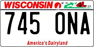 WI license plate 745ONA