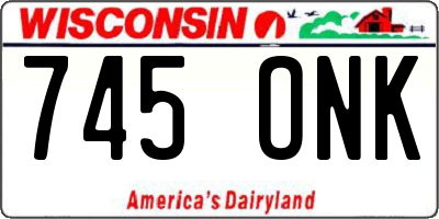 WI license plate 745ONK
