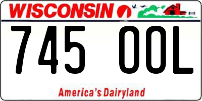 WI license plate 745OOL