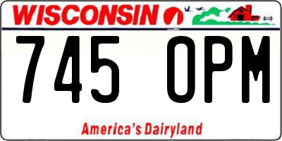WI license plate 745OPM