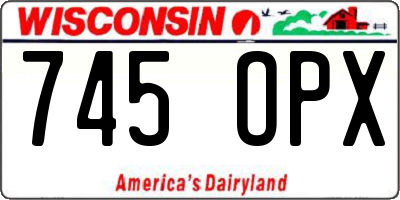 WI license plate 745OPX