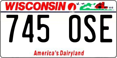 WI license plate 745OSE