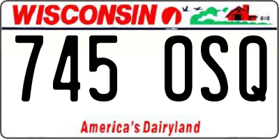 WI license plate 745OSQ