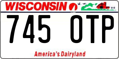 WI license plate 745OTP