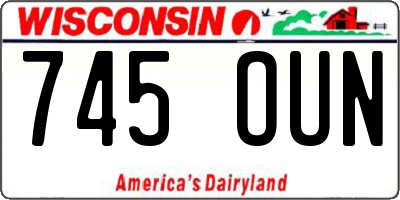 WI license plate 745OUN