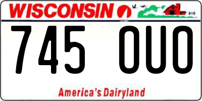 WI license plate 745OUO