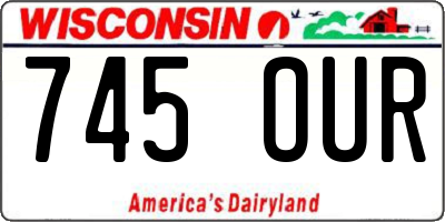 WI license plate 745OUR