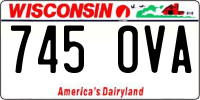 WI license plate 745OVA
