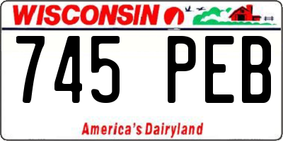 WI license plate 745PEB