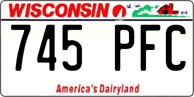 WI license plate 745PFC