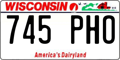 WI license plate 745PHO