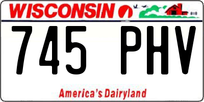WI license plate 745PHV