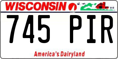 WI license plate 745PIR