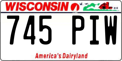 WI license plate 745PIW