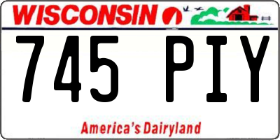 WI license plate 745PIY