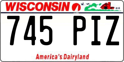 WI license plate 745PIZ