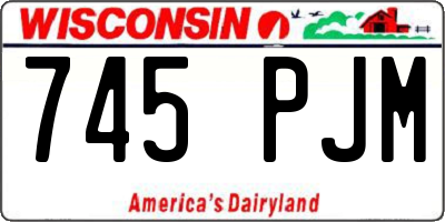 WI license plate 745PJM