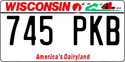 WI license plate 745PKB