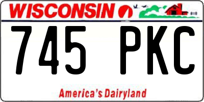 WI license plate 745PKC