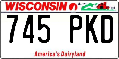 WI license plate 745PKD