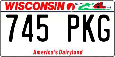 WI license plate 745PKG