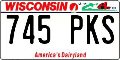 WI license plate 745PKS