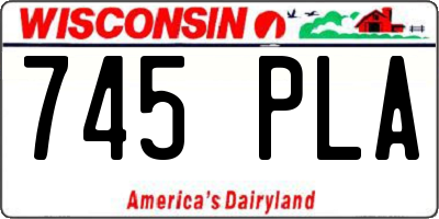 WI license plate 745PLA