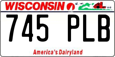 WI license plate 745PLB