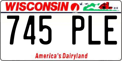WI license plate 745PLE