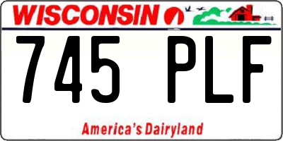WI license plate 745PLF