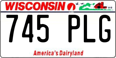 WI license plate 745PLG