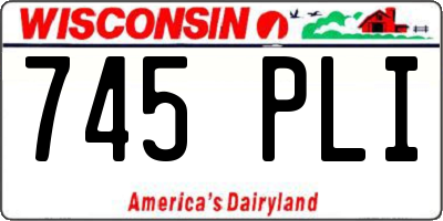WI license plate 745PLI