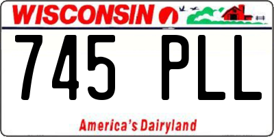 WI license plate 745PLL