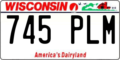 WI license plate 745PLM