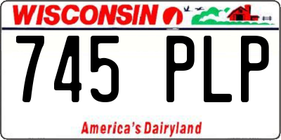 WI license plate 745PLP