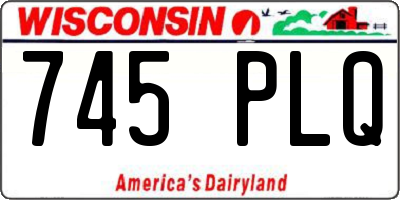 WI license plate 745PLQ
