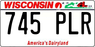 WI license plate 745PLR