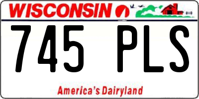 WI license plate 745PLS