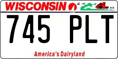WI license plate 745PLT