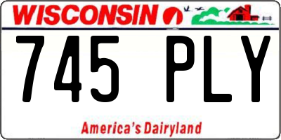 WI license plate 745PLY