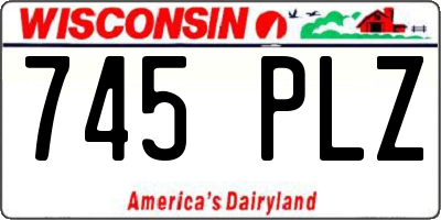 WI license plate 745PLZ