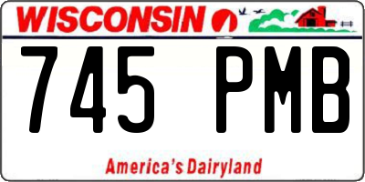 WI license plate 745PMB