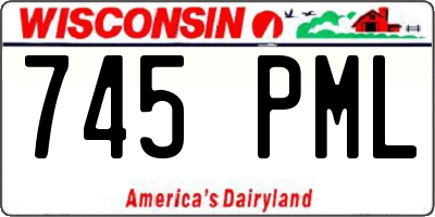 WI license plate 745PML