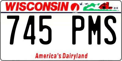 WI license plate 745PMS