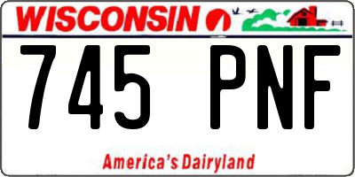 WI license plate 745PNF