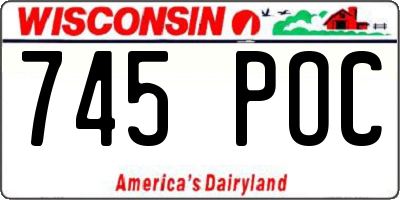 WI license plate 745POC