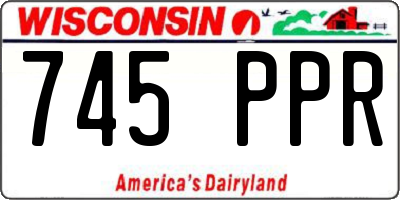 WI license plate 745PPR